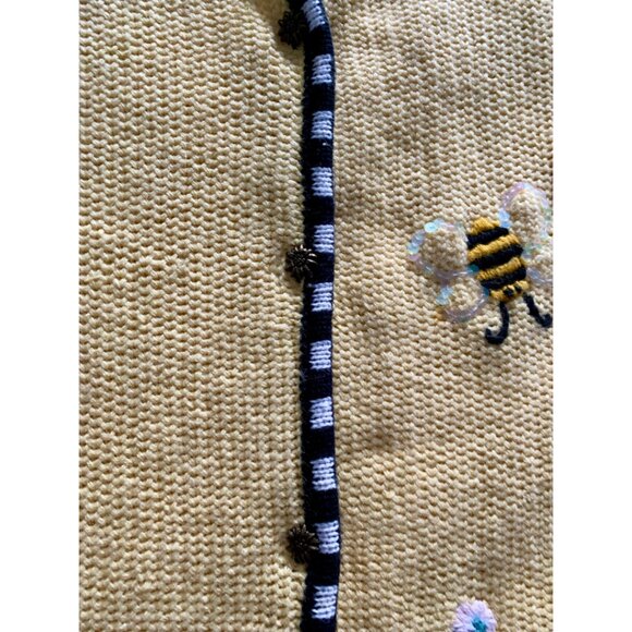 NWOT QUACKER FACTORY Womens' Vintage Yellow Bumblebee Floral Embroidered Vest L - Picture 4 of 5